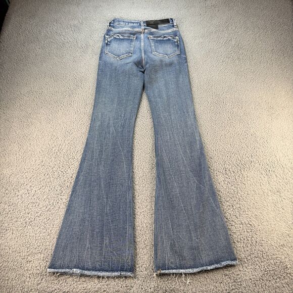 Buckle Black Flare Jeans Womens 26x34 Fit No 35 Distressed High Stretch Denim - Picture 2 of 15